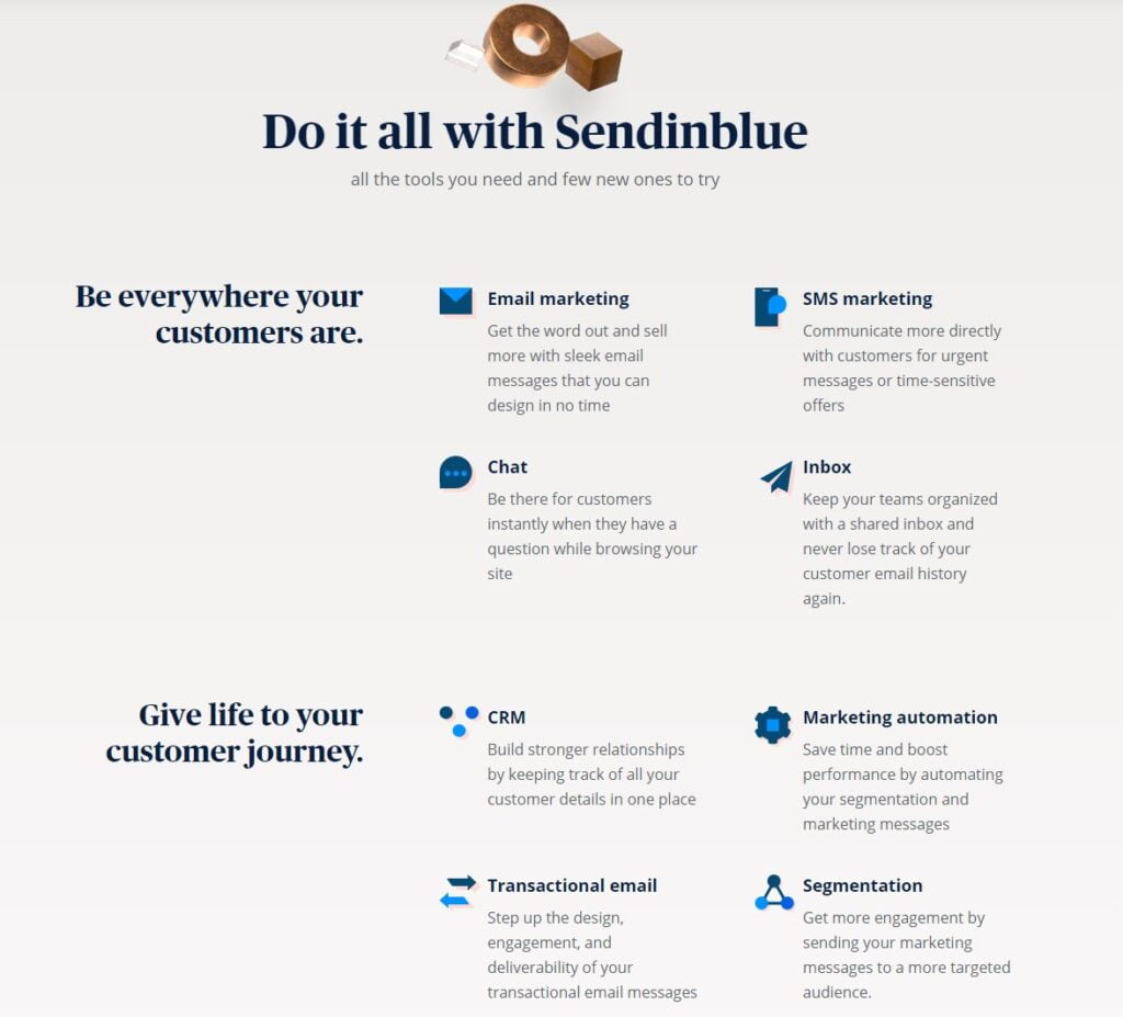 Sendinblue Website - A Digital Email Marketing Tool that provides email marketing, sms marketing, chat, CRM, transactional email, and market segmentation tools.
